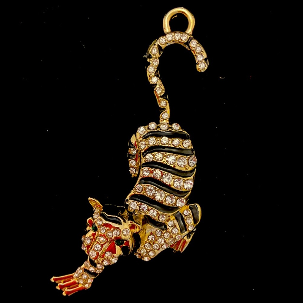 #15 Vintage OPC Rhinestone Tiger Pendant